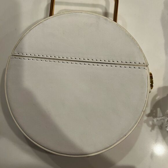 Rachel Comey Rider Circle Bag Ivory White Leather Round Brass Top Handle Rare - Picture 13 of 15